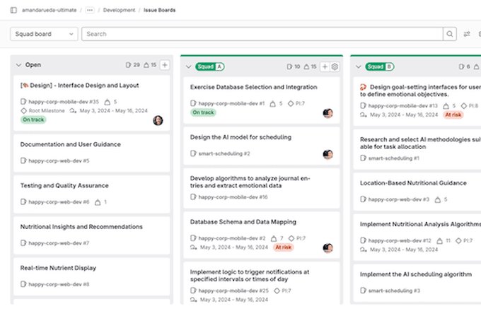 Планирование — интерфейс GitLab